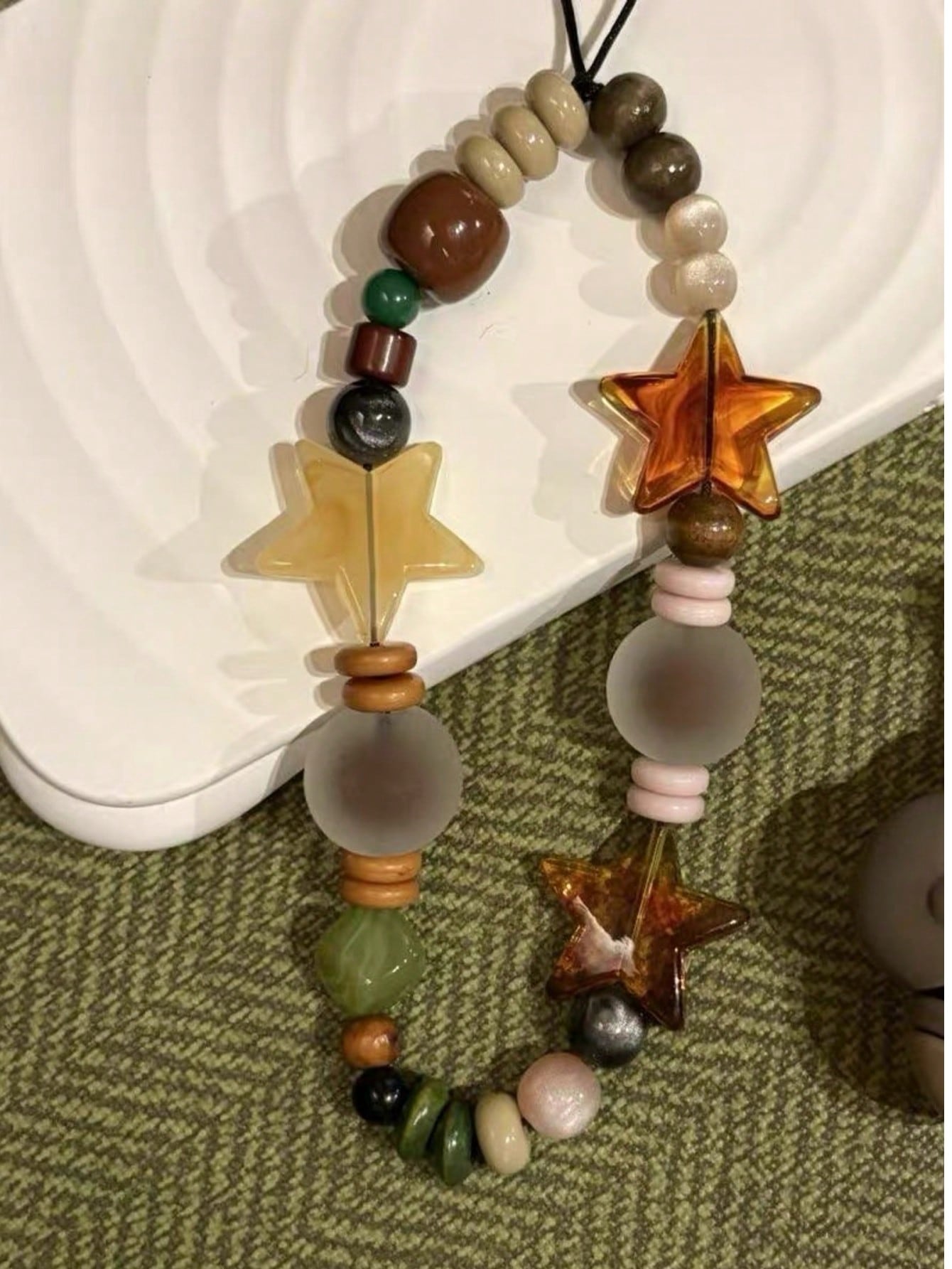 Five-Pointed Star Beaded Phone Chain Phone Lanyard CCD Camera Chain Wrist Strap Anti-Loss