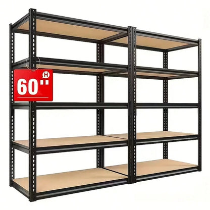 Five-Tier Heavy-Duty Metal Storage Rack- 2020 Lb Load Capacity, Adjustable Multi-Purpose Shelf, Multi-Functional Storage Rack