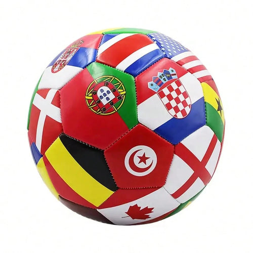 Flag Printed Soccer Ball Official Size 5 Soccer Match Ball Outdoor Match Game Football Pvc 2.7Thickened Team Training Footy Ball