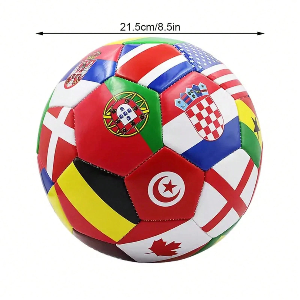 Flag Printed Soccer Ball Official Size 5 Soccer Match Ball Outdoor Match Game Football Pvc 2.7Thickened Team Training Footy Ball