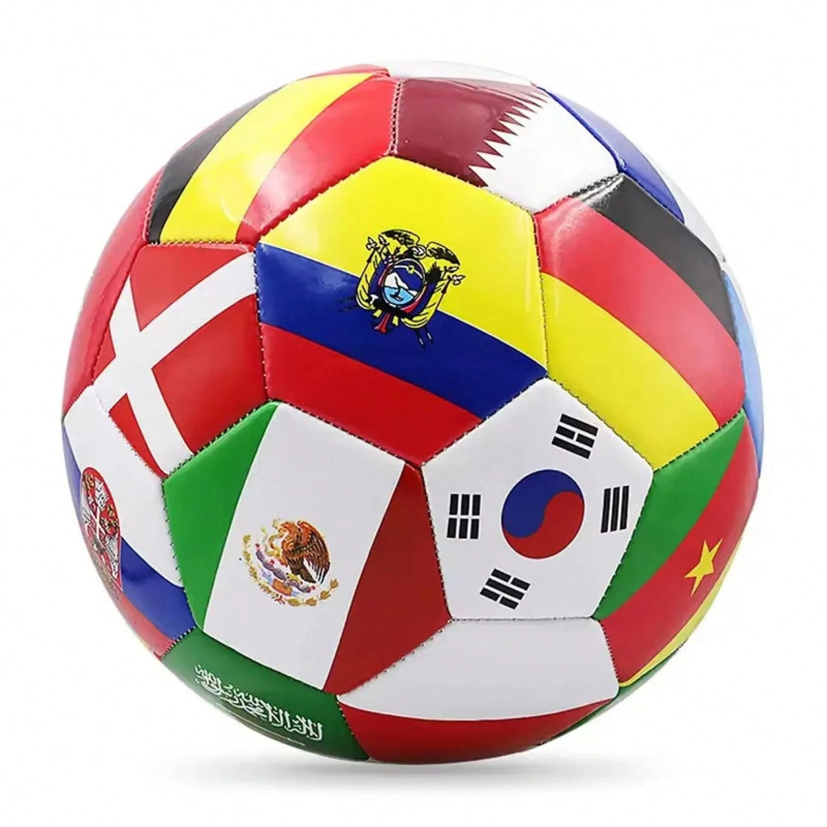 Flag Printed Soccer Ball Official Size 5 Soccer Match Ball Outdoor Match Game Football Pvc 2.7Thickened Team Training Footy Ball