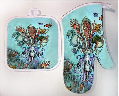 Pot Holder & Oven Mitt Set