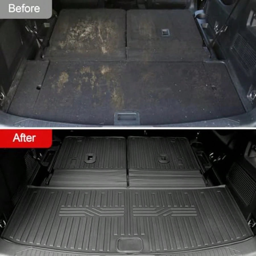 Floor Ma For 2020-202 2026 Explorer Acceorie Cargo Mat With Backret Mat All Weather TPE Of For Explorer 6 Paenr Captain Eat T Acceorie 202 2024 2023