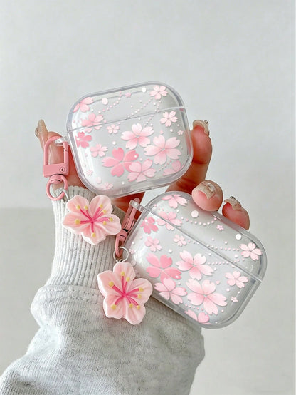 Floral Painted Transparent Additional Bracelet Fashion Bluetooth Earphone Case Suitable For Painted Transparent Fashion Bluetooth Earphone Case Suitable For S4 Protective Case Apple Wireless Bluetooth