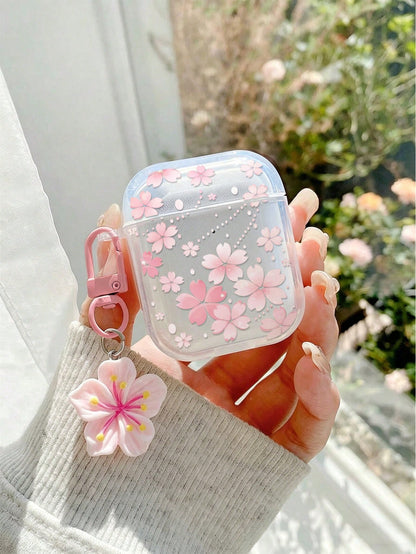 Floral Painted Transparent Additional Bracelet Fashion Bluetooth Earphone Case Suitable For Painted Transparent Fashion Bluetooth Earphone Case Suitable For S4 Protective Case Apple Wireless Bluetooth