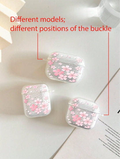 Floral Painted Transparent Additional Bracelet Fashion Bluetooth Earphone Case Suitable For Painted Transparent Fashion Bluetooth Earphone Case Suitable For S4 Protective Case Apple Wireless Bluetooth