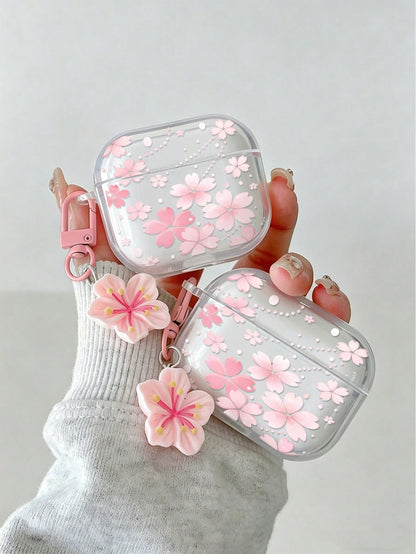 Floral Painted Transparent Additional Bracelet Fashion Bluetooth Earphone Case Suitable For Painted Transparent Fashion Bluetooth Earphone Case Suitable For S4 Protective Case Apple Wireless Bluetooth