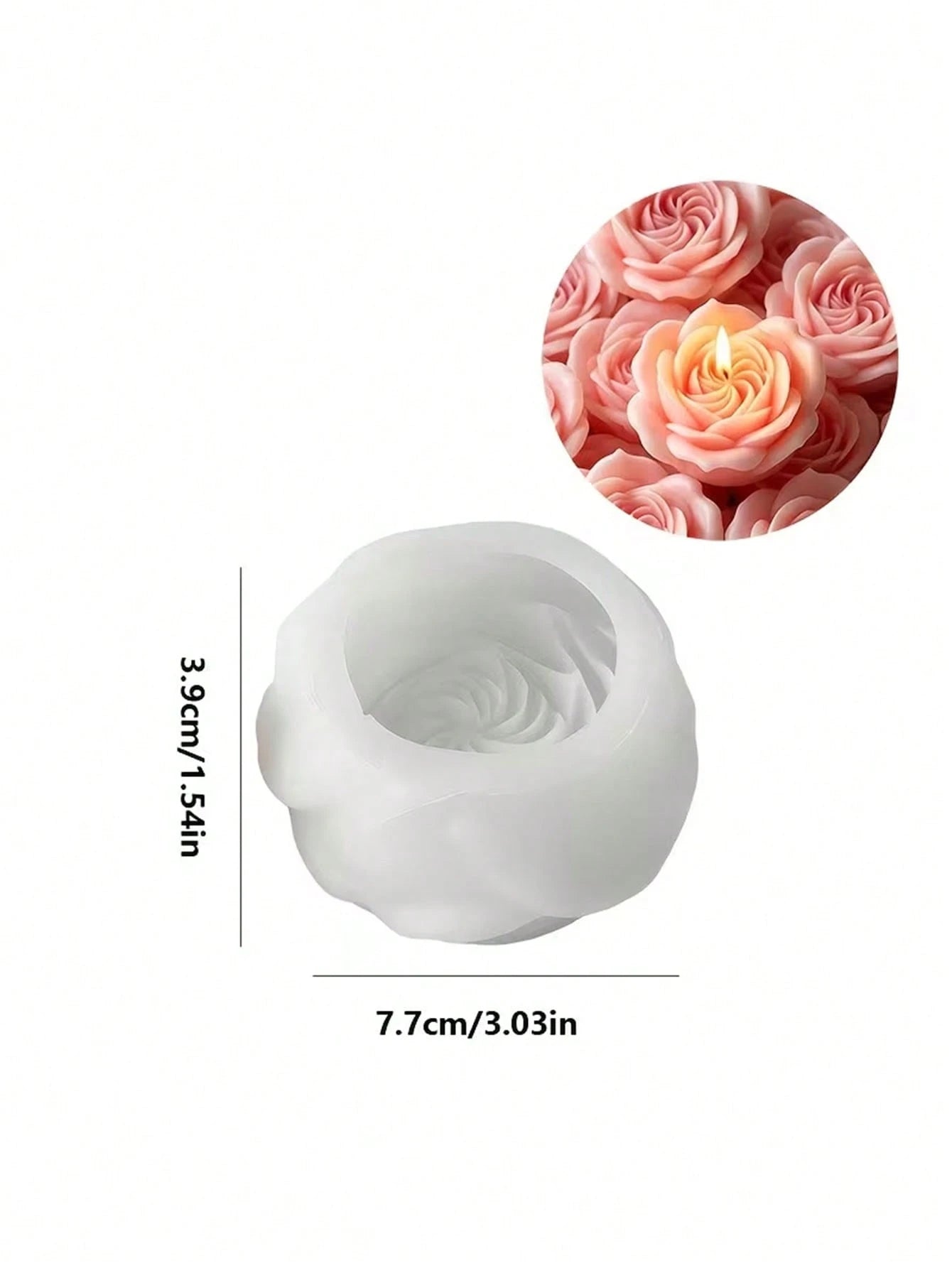 Floral Resin Silicone Mold, Austin Rose Candle, DIY Aromatherapy Candle Mold, Multi-Functional And Easy To Demold, Suitable For Plaster And Clay Crafts, Handmade Soap, Aromatherapy Candles, Resin Craf