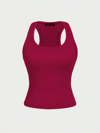 Floreya Square Neck Camisole Top For Women, Casual Slim Fit Sleeveless Crop Top, Versatile For Summer, Autumn & Spring