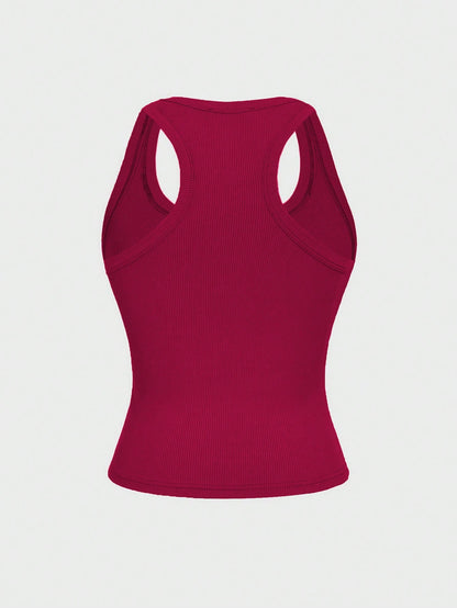 Floreya Square Neck Camisole Top For Women, Casual Slim Fit Sleeveless Crop Top, Versatile For Summer, Autumn & Spring