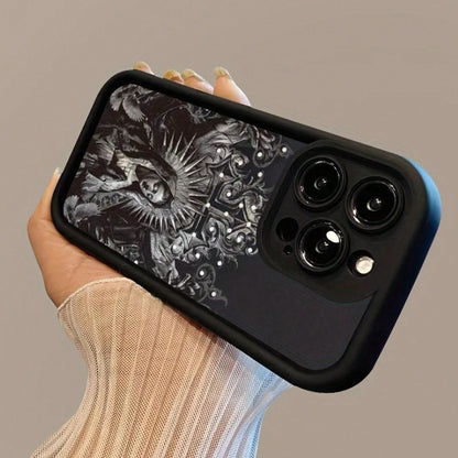 Flower Pattern Of The Virgin Mary Case For IPhone 16 15 14 Pro Max 13 12 11 XR XS Plus Shockproof Drop Protection Rugged Durable Silicone Cover,Suitable For IPhone 17 Air
