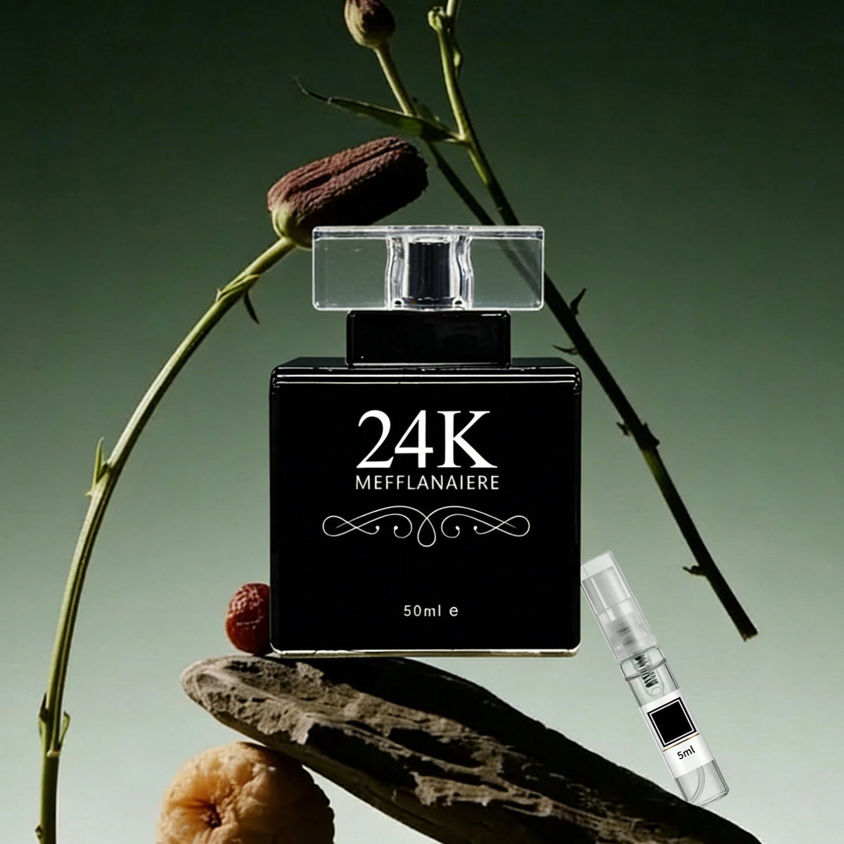FMALOL 24K Men's Eau De Cologne, 1.7 Fl Oz + 5 Ml. Long-Lasting Woody Notes Blend Bergamot And Rose With Wood Accords. Crafted For The Gentleman, The Perfect Choice For Dates And Parties.