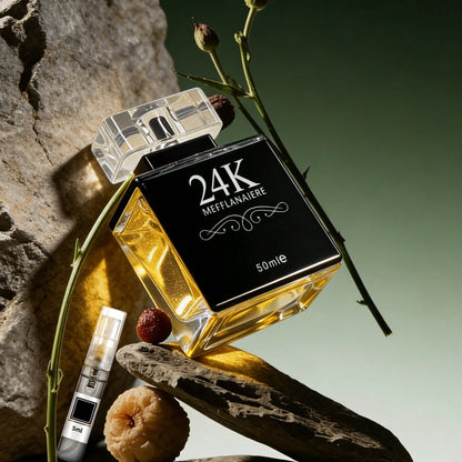 FMALOL 24K Men's Eau De Cologne, 1.7 Fl Oz + 5 Ml. Long-Lasting Woody Notes Blend Bergamot And Rose With Wood Accords. Crafted For The Gentleman, The Perfect Choice For Dates And Parties.