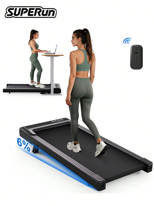 Foldable 6% Slope Under Desk Treadmills 2.5 HP Quiet Walking Pad Portable Remote Control LED Display 300LBS Exercise Walkingpad