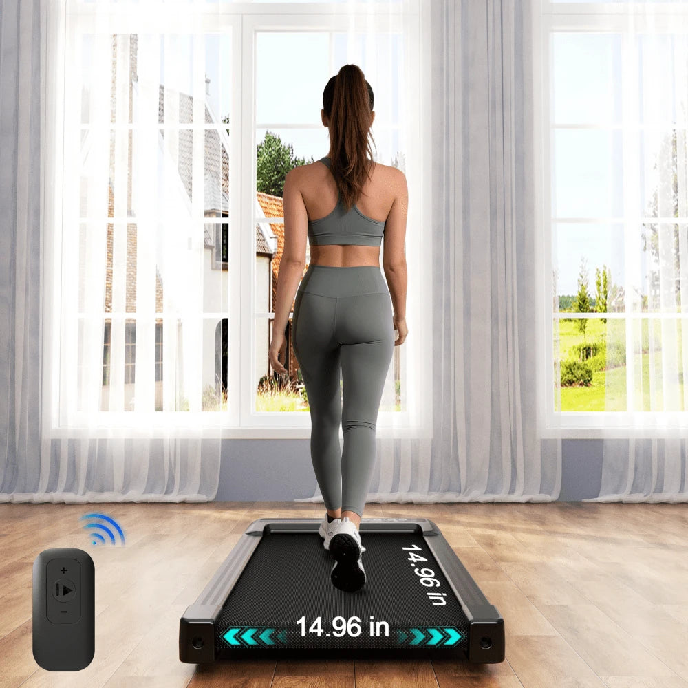 Foldable 6% Slope Under Desk Treadmills 2.5 HP Quiet Walking Pad Portable Remote Control LED Display 300LBS Exercise Walkingpad