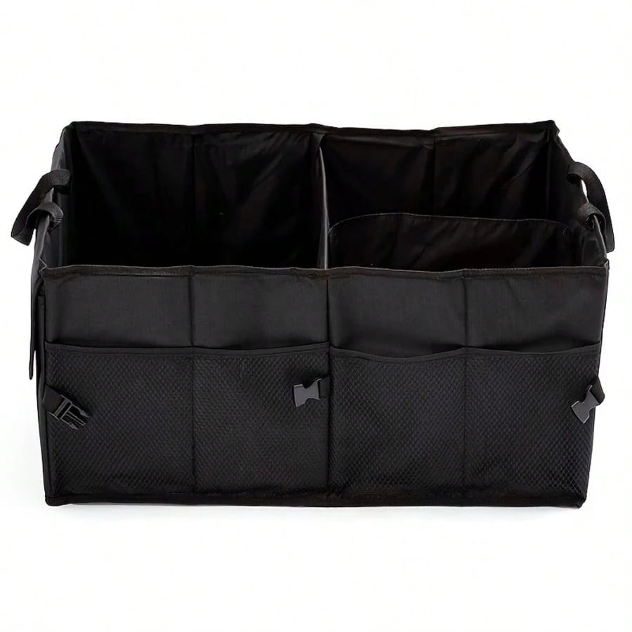 Foldable Car Trunk Organizer With 3 Compartments- Large Capacity, Sturdy Mesh Design For Tools, Accessories & Sundries, Fit For Cars