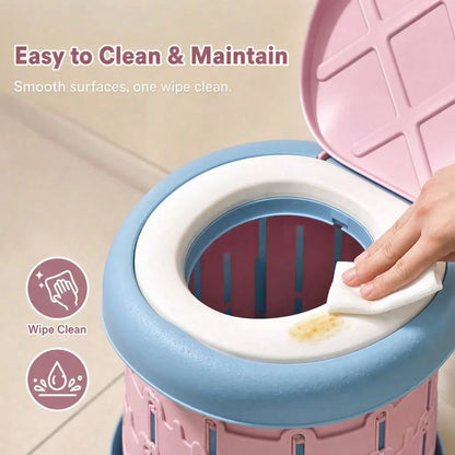 Foldable Portable Toilet, Outdoor Hygiene Product, Retractable, Easy To Install, Space-Saving, Leak-Proof, Suitable For Car Travel, Camping, Road Trips, And Emergency Toilets.