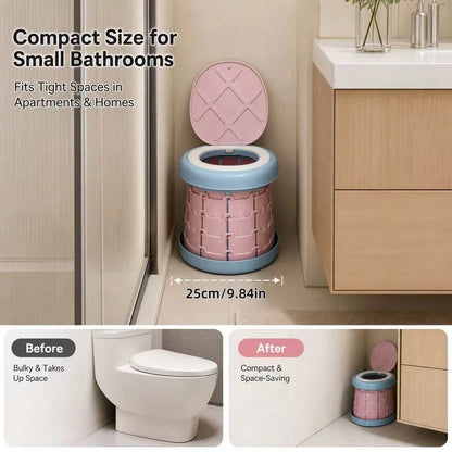 Foldable Portable Toilet, Outdoor Hygiene Product, Retractable, Easy To Install, Space-Saving, Leak-Proof, Suitable For Car Travel, Camping, Road Trips, And Emergency Toilets.