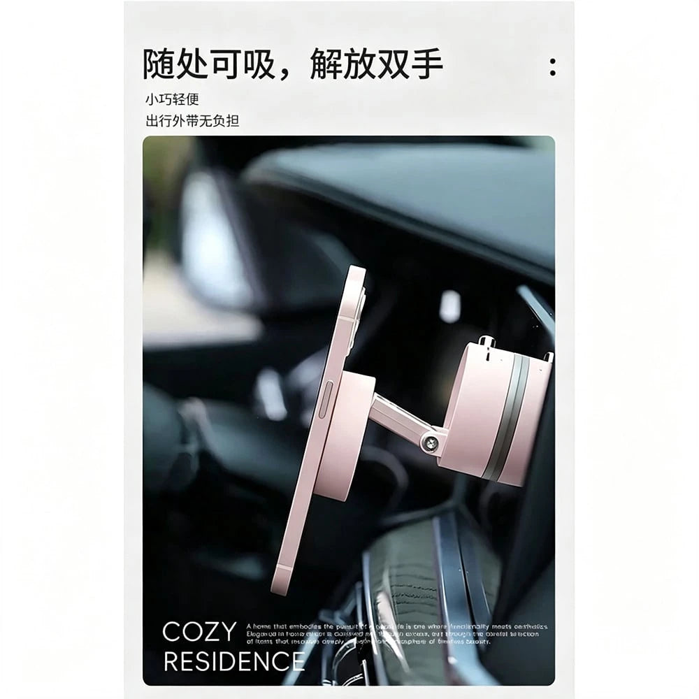 Foldable Vacuum Suction Magnetic Phone Holder, Multi-Angle Adjustable Universal Cell Phone Mount For Car Dashboard Desktop