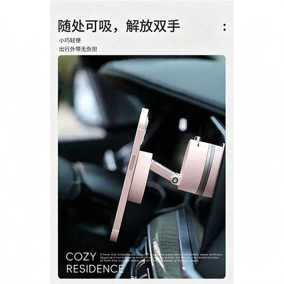 Foldable Vacuum Suction Magnetic Phone Holder, Multi-Angle Adjustable Universal Cell Phone Mount For Car Dashboard Desktop