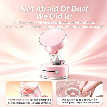 Foldable Vacuum Suction Magnetic Phone Holder, Multi-Angle Adjustable Universal Cell Phone Mount For Car Dashboard Desktop