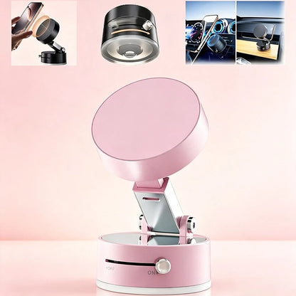 Foldable Vacuum Suction Magnetic Phone Holder, Multi-Angle Adjustable Universal Cell Phone Mount For Car Dashboard Desktop