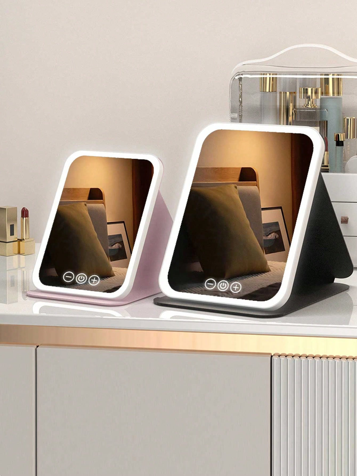 Folding Desk Makeup Mirror,Portable Vanity Mirror For Student Dorm Office Tabletop Best Gifts Birthday Graduation Home Decor Back To School Room Decor School Supplies, Aesthetic Home