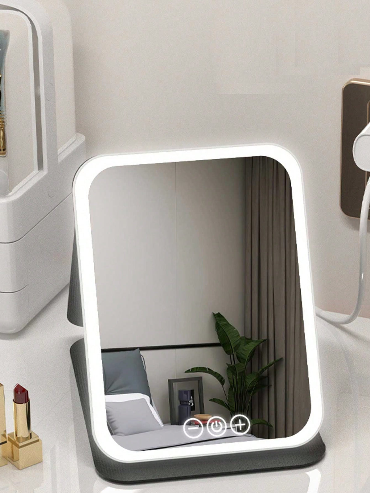 Folding Desk Makeup Mirror,Portable Vanity Mirror For Student Dorm Office Tabletop Best Gifts Birthday Graduation Home Decor Back To School Room Decor School Supplies, Aesthetic Home