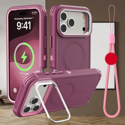 For IPhone 17 16 15 14 Pro Max Plus Luxury Dark Purple Shockproof Case Magnetic Charging Anti-Drop Slim Grip Protective Cover
