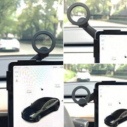 For Tesla Magnetic Phone Mount With L-Shaped Bracket Extreme Hold Magsafe Compatible For IPhone 17 16 15 Pro Max For 3 Suitable One Hand Operation Non Adhesive No Residue