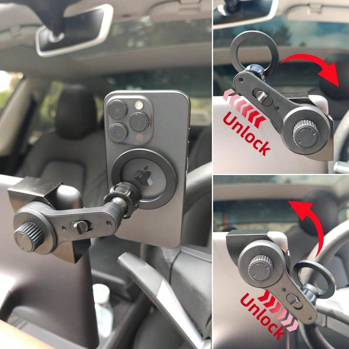 For Tesla Magnetic Phone Mount With L-Shaped Bracket Extreme Hold Magsafe Compatible For IPhone 17 16 15 Pro Max For 3 Suitable One Hand Operation Non Adhesive No Residue