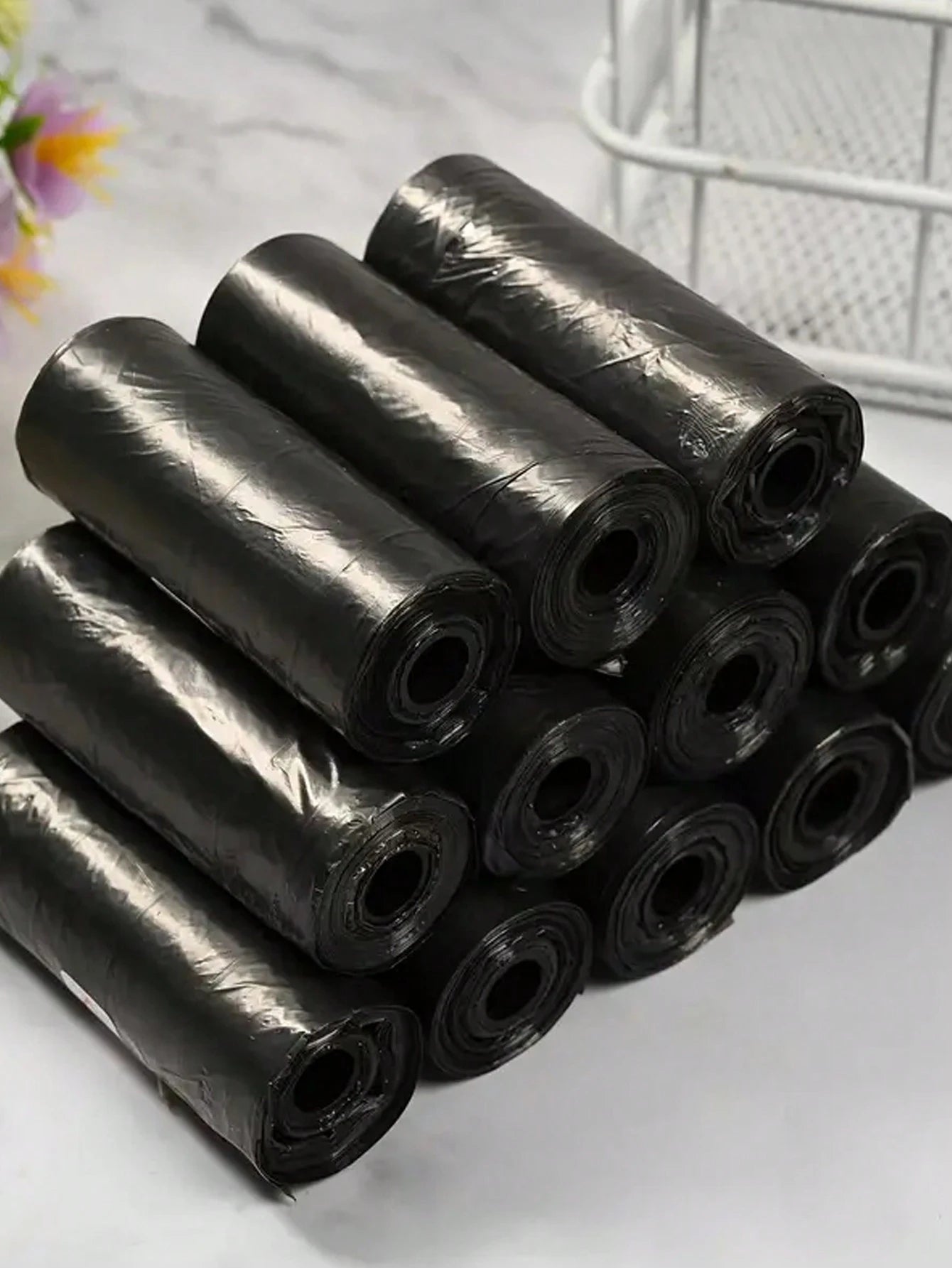 Four Roll Car Trash Bags (60 Pcs), Premium Mini & Small Trash Bags, Waterproof Litter Garbage Bag Organizer, Suitable For Car & Desktop Trash Cans Thickened Plastic Bag
