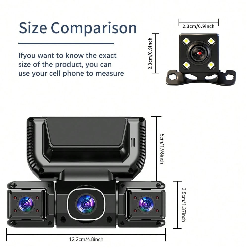 [FOXGOD]360° Panoramic 4 Channel 1080P Dash Cam Set, 1080P Front Full Coverage Rear/Left/Right, Quad-Split Screen Display, HD Night Vision, WDR, G-Sensor, Loop Recording- Car Accessories/Car Dash Cam