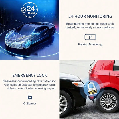 [FOXGOD]360° Panoramic 4 Channel 1080P Dash Cam Set, 1080P Front Full Coverage Rear/Left/Right, Quad-Split Screen Display, HD Night Vision, WDR, G-Sensor, Loop Recording- Car Accessories/Car Dash Cam