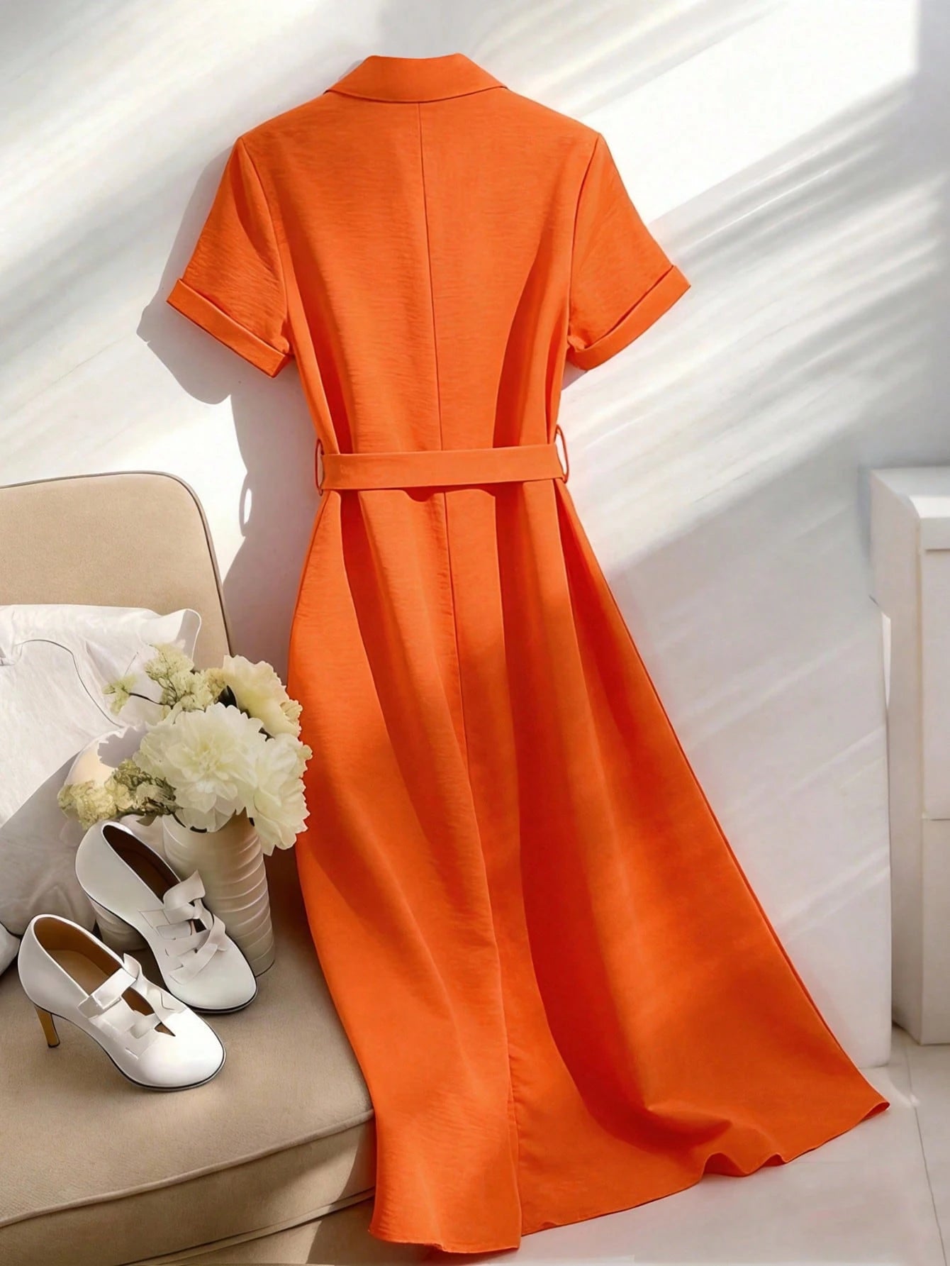Franclia Elegant Polo Collar Slimming Dress
