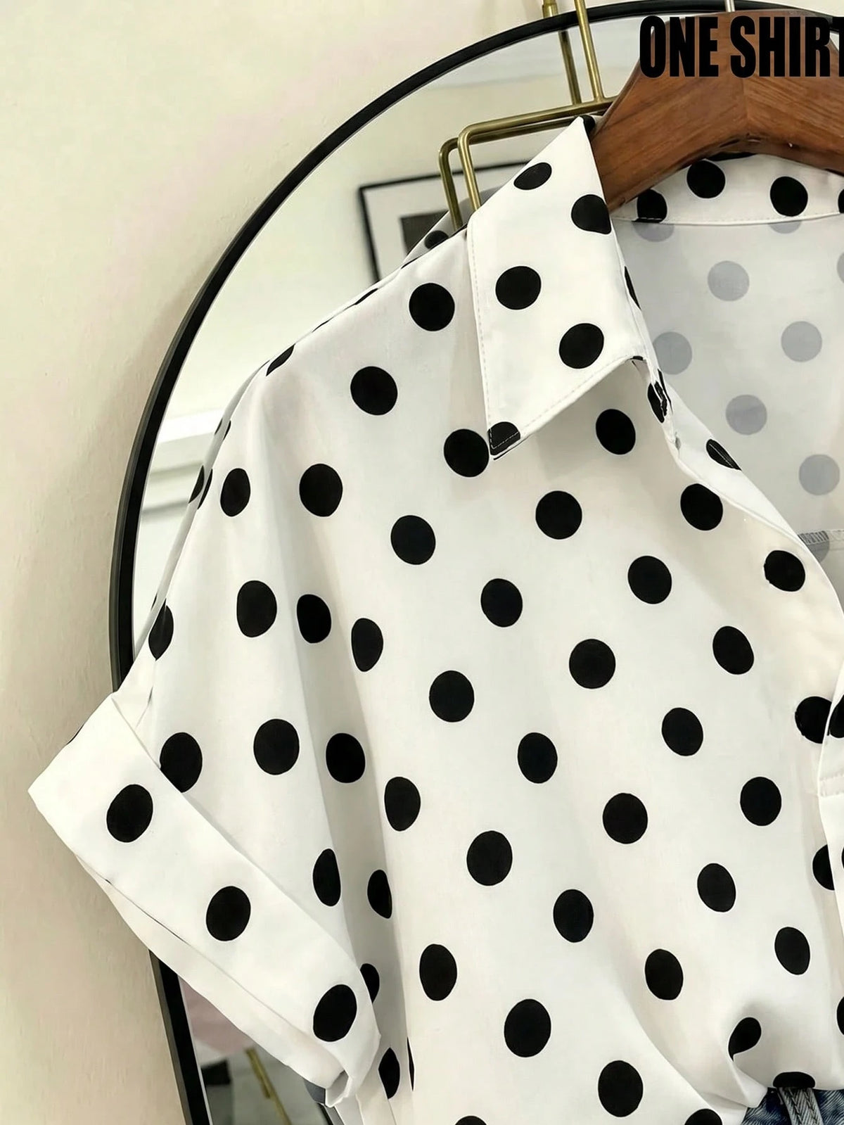 Franclia Fashionable French Design Loose Batwing Sleeve Collared Women's Short Sleeve Shirt, Spring/Summer, Vacation, Beach