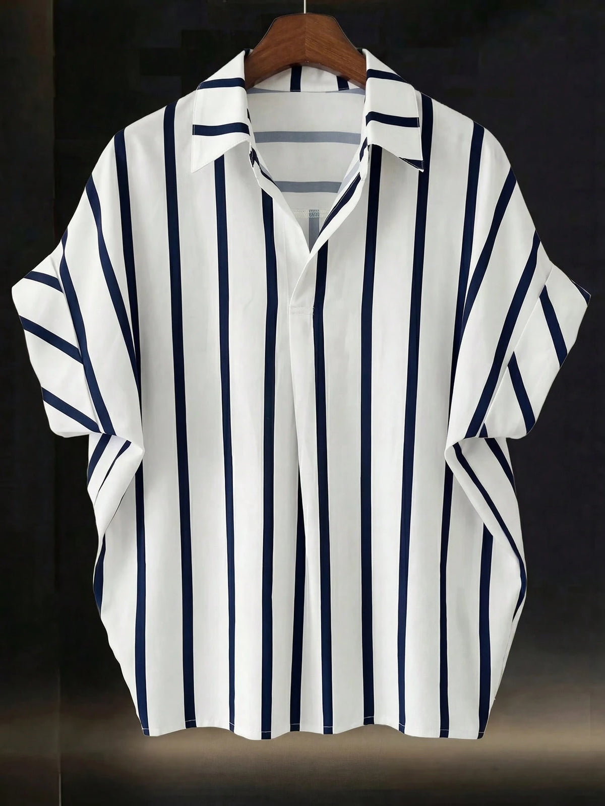 Franclia Fashionable French Design Loose Batwing Sleeve Collared Women's Short Sleeve Shirt, Spring/Summer, Vacation, Beach