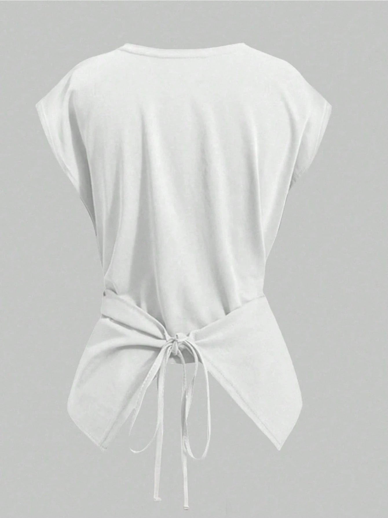 Franclia Plus Size Women Solid Color Twist Back Design Fashionable Top For Summer