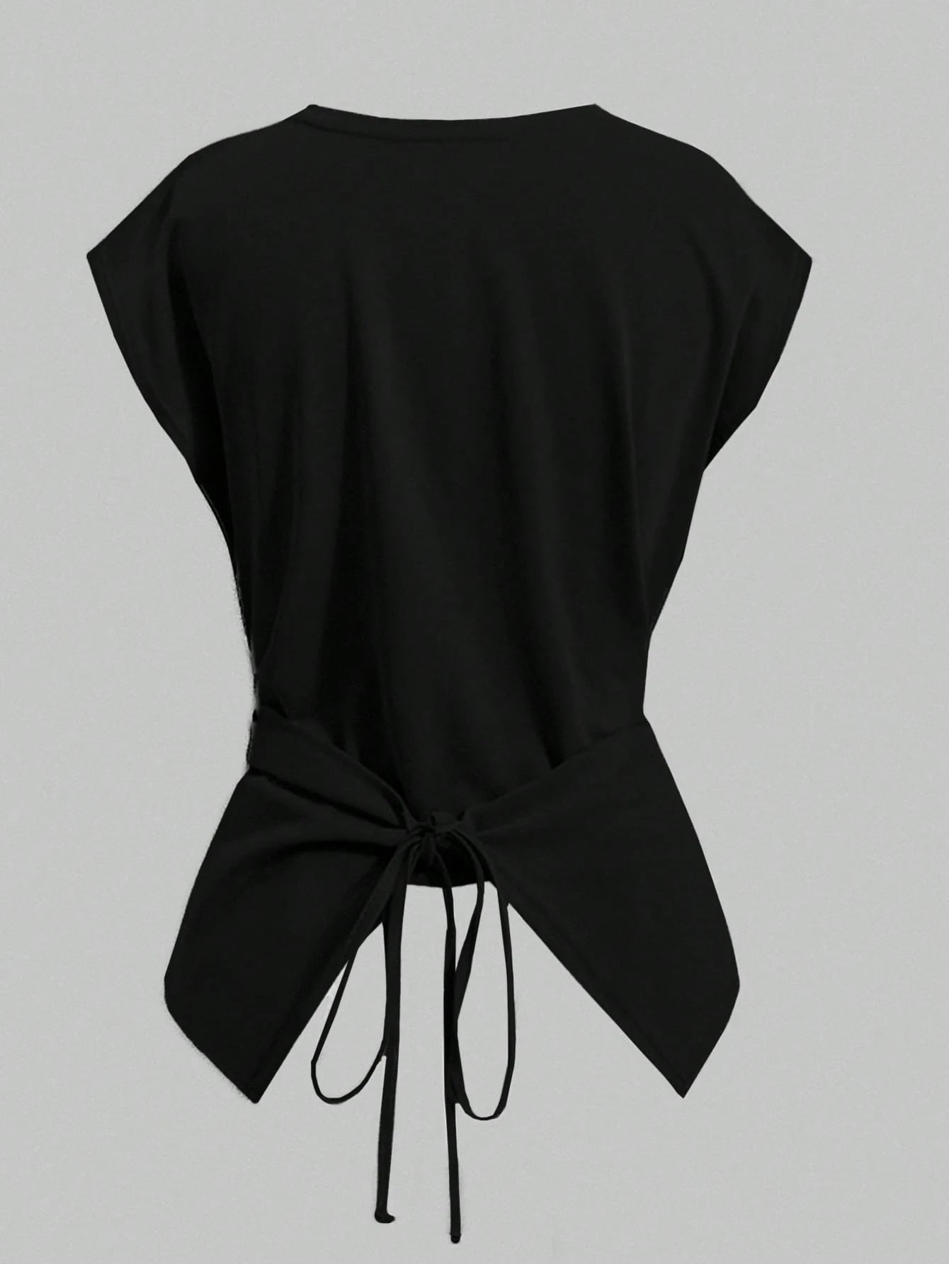 Franclia Plus Size Women Solid Color Twist Back Design Fashionable Top For Summer
