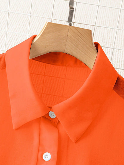 Franclia Transparent Plain Lapel Minimalist Shirt Clothes For University Fall Cloth For Women