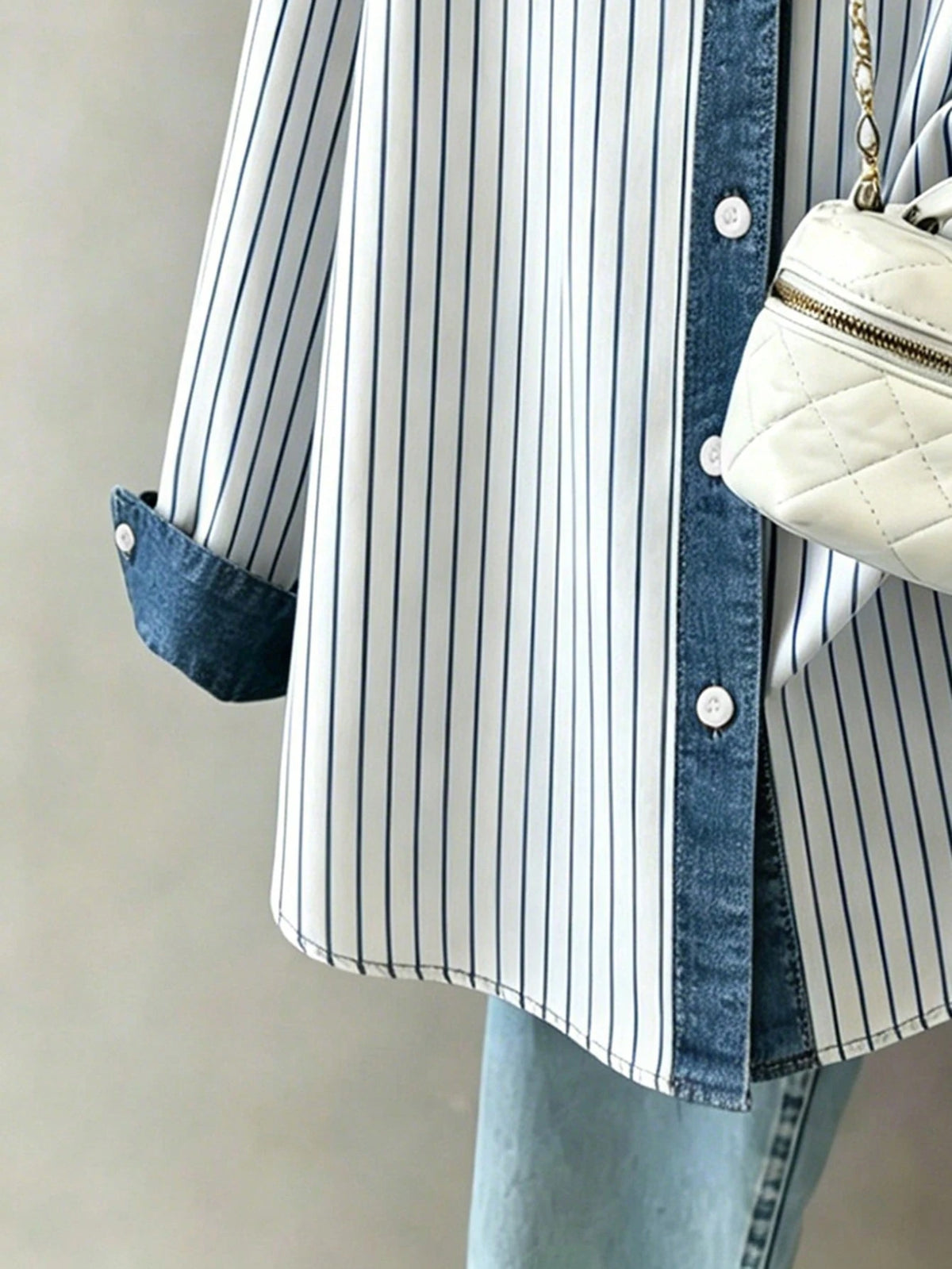 Franclia Women's Summer Striped Patchwork Retro Print Shirt