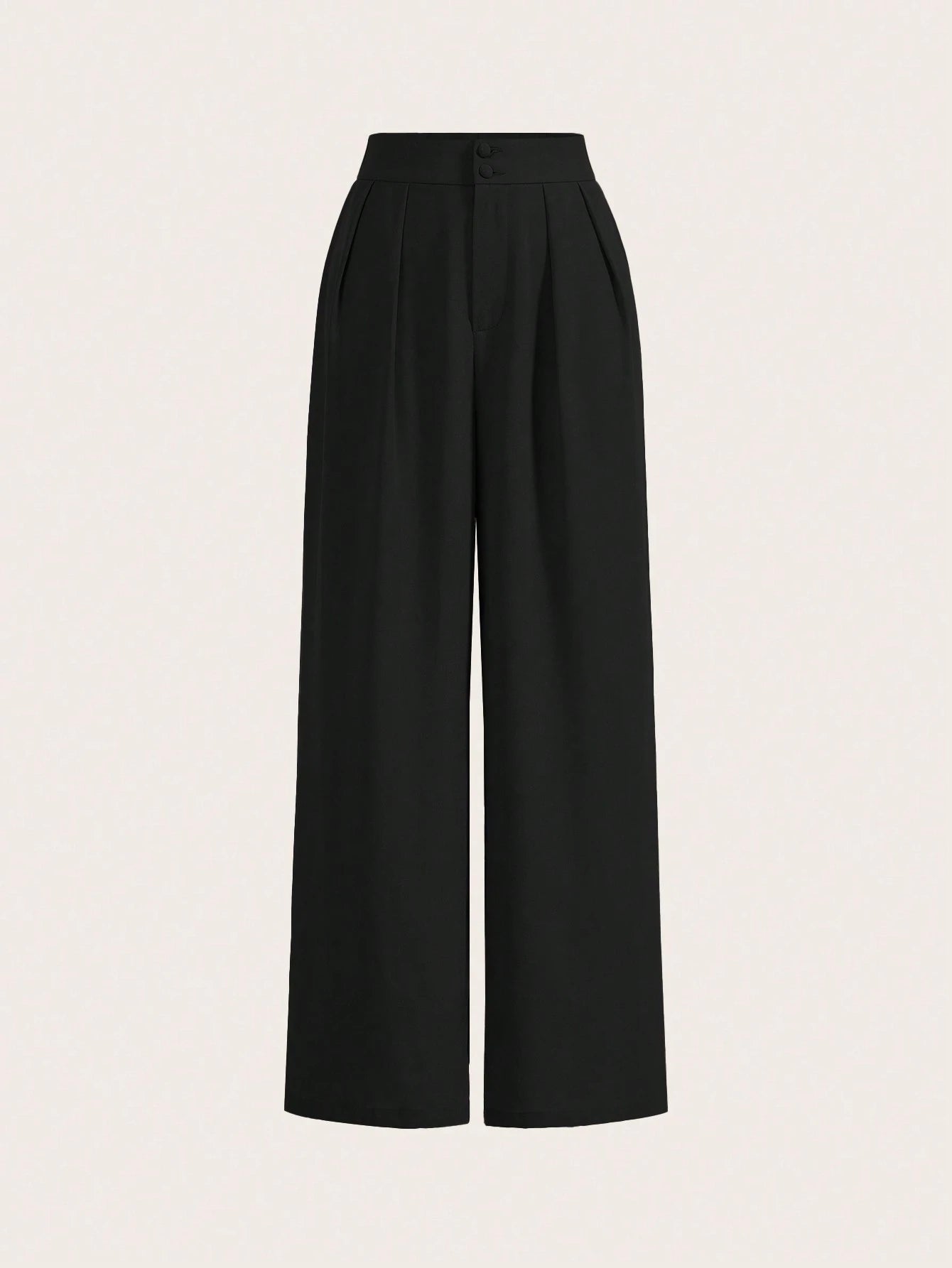 Frenchy Summer High-Waisted Pants Multi-Piece Set, Wide Leg Pants High Waist Fold Pleated Wide Leg Pants, Loose Fit, Long Pants Chic Green Casual Christmas