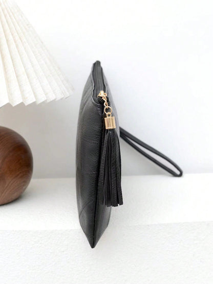 FRIFUL 2026 New Korean Style Envelope Bag Women Fashion Tassel Patchwork Envelope Bag Shoulder Handbag Small Square Bag, Perfect Match For Party Accessories