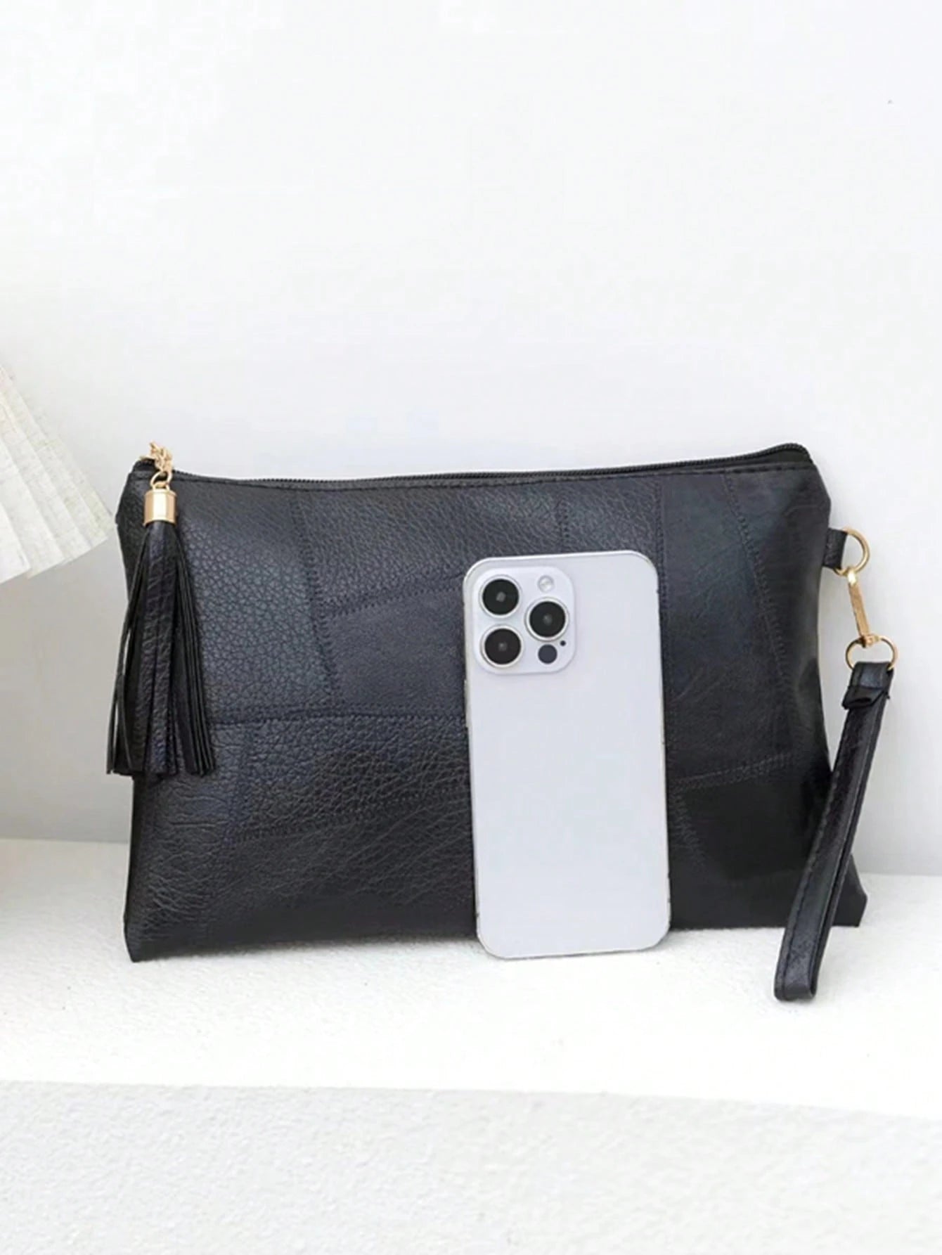 FRIFUL 2026 New Korean Style Envelope Bag Women Fashion Tassel Patchwork Envelope Bag Shoulder Handbag Small Square Bag, Perfect Match For Party Accessories
