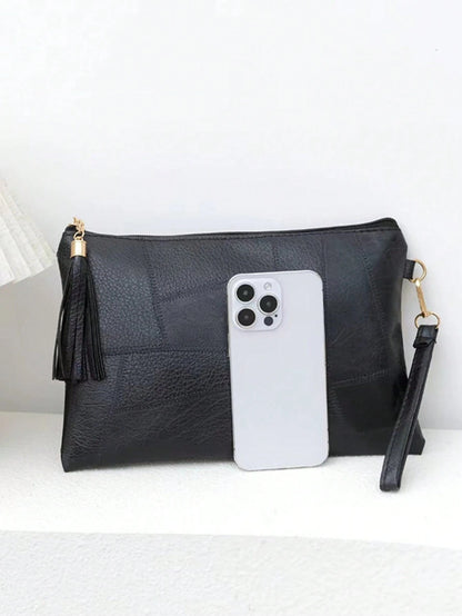 FRIFUL 2026 New Korean Style Envelope Bag Women Fashion Tassel Patchwork Envelope Bag Shoulder Handbag Small Square Bag, Perfect Match For Party Accessories