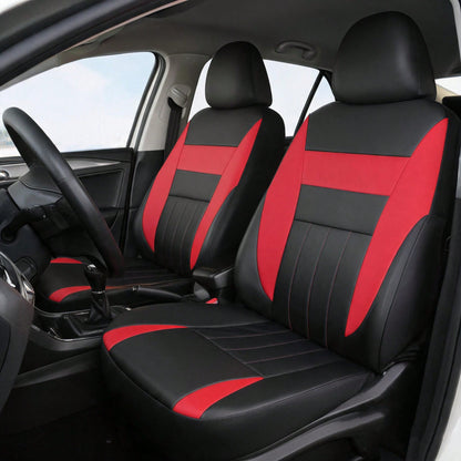 Front 2 Seats Leather Full Coverage Car Seat Covers, Car Seat Covers, Seat Cushions, Dustproof, Waterproof, Protect Original Car Seats, Universal Fit For Most Car Models, All-Season