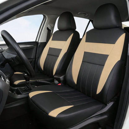 Front 2 Seats Leather Full Coverage Car Seat Covers, Car Seat Covers, Seat Cushions, Dustproof, Waterproof, Protect Original Car Seats, Universal Fit For Most Car Models, All-Season