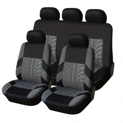 Full-Coverage, Stylish 5-Seater Car Seat Covers With Detailed Tire Tracking. Compatible With Most 5-Seater Models On The Market. Breathable Fabric.