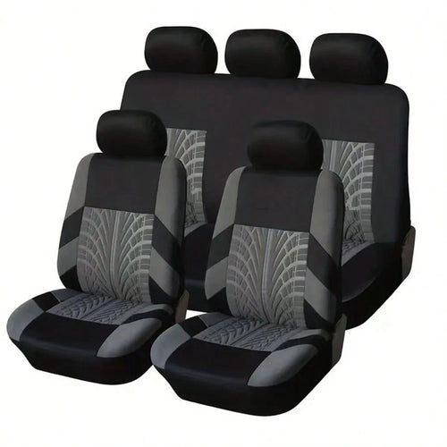 Full-Coverage, Stylish 5-Seater Car Seat Covers With Detailed Tire Tracking. Compatible With Most 5-Seater Models On The Market. Breathable Fabric.