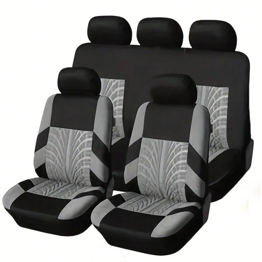 Full-Coverage, Stylish 5-Seater Car Seat Covers With Detailed Tire Tracking. Compatible With Most 5-Seater Models On The Market. Breathable Fabric.